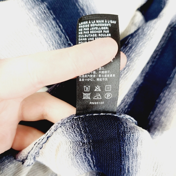 Striped Navy and White Women's Sweater - Picture 10 of 11